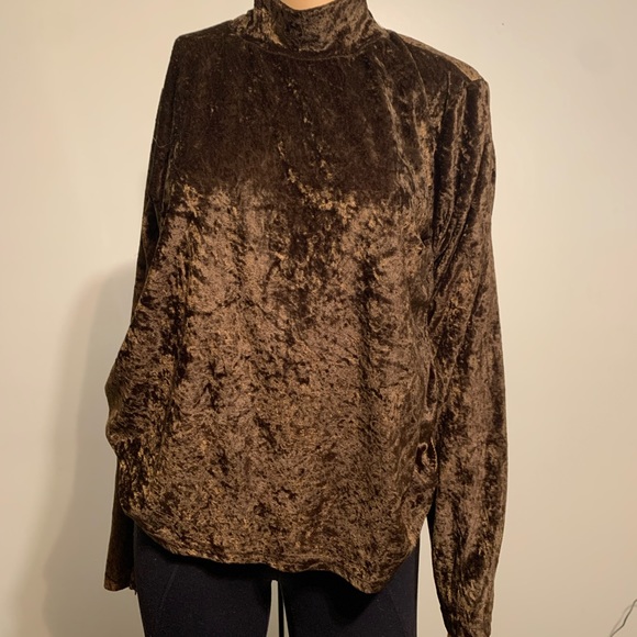 Vintage Mic MaC Women’s Velour Mock Neck Top - Picture 5 of 7